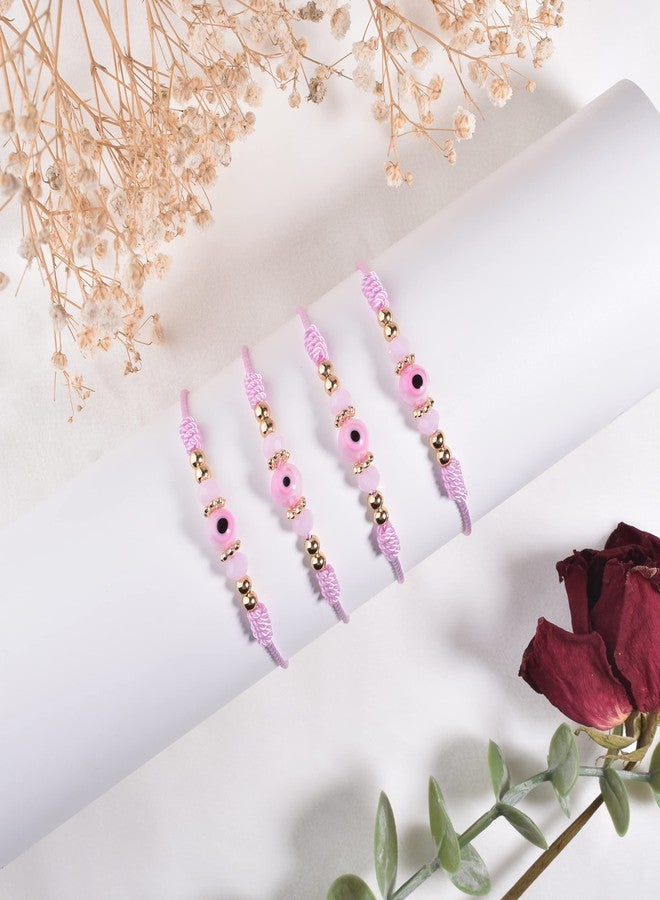 chorfla Evil Eye Bracelet For Women Teen Protection Bracelet Pink Knot Bracelet Ojo Anklet Gift String Rope Thread For Daughter Niece Granddaughter Friend Bff Good Luck Christmas - Image 4